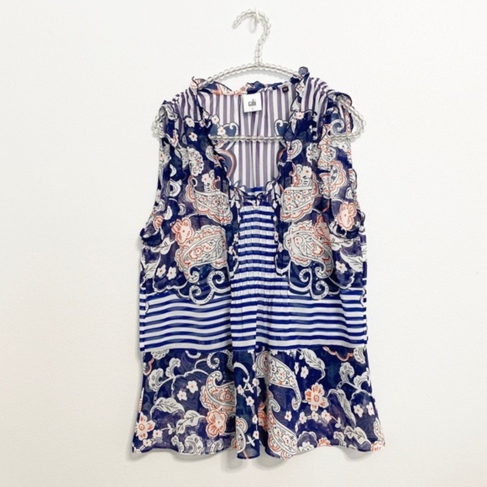 CAbi 5349 Sleeveless Peplum Blouse